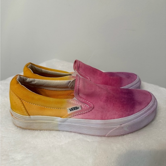 Vans Size 6 Classic Slip-On Pink Yellow Ombré - Picture 6 of 10